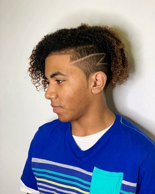 curly hair undercut for boys 