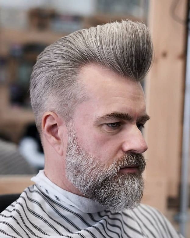 50 year old guy with pompadour hairstyle