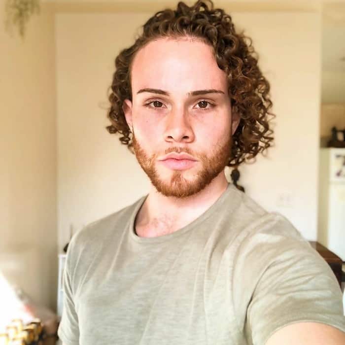 Thick Curly Hair with Side Part