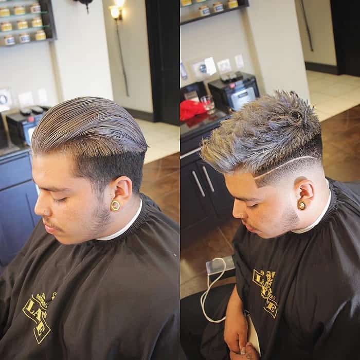 Silver Blonde Taper Fade for Fat Guys