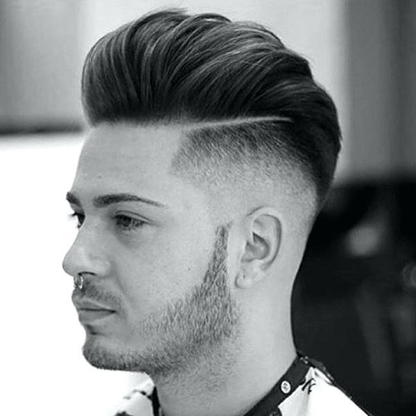 pompadour with long top short sides