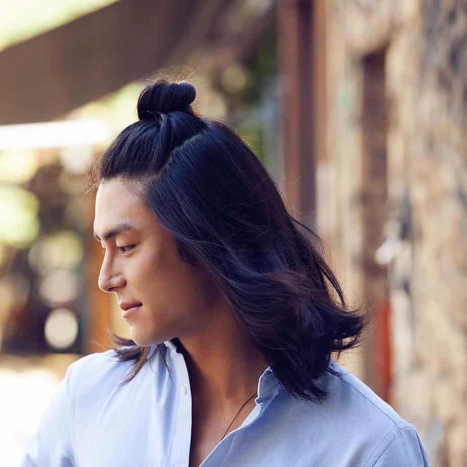 stylish half buns for men