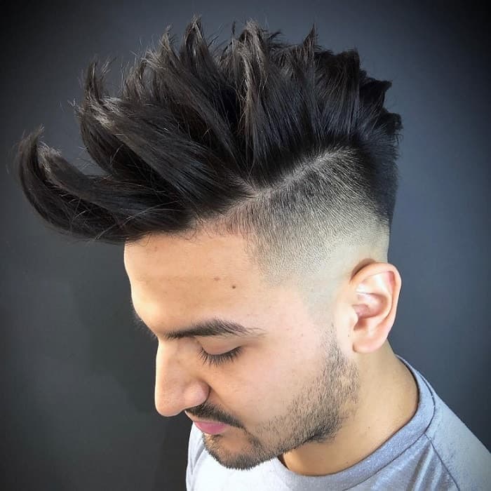 spiky hard part haircut