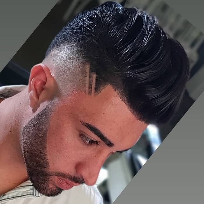 high taper fade pompadour