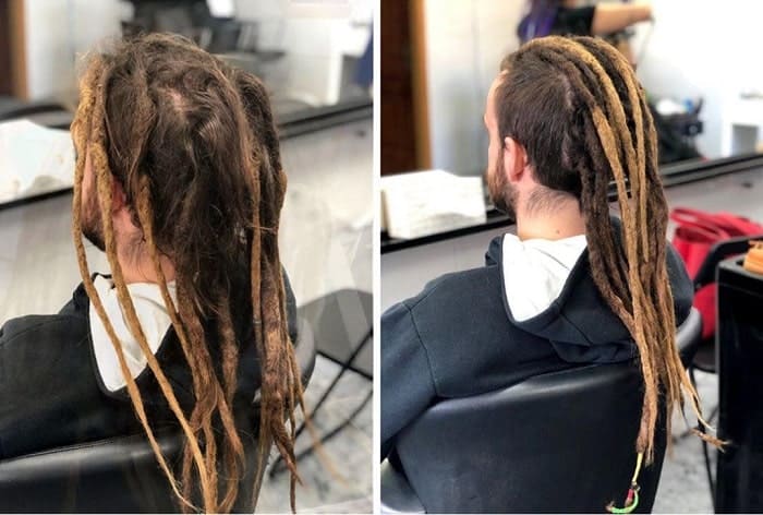 dreads z fade dla długich włosów