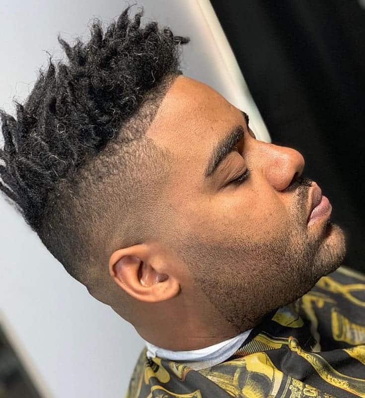 High top for thick hair with fade. 