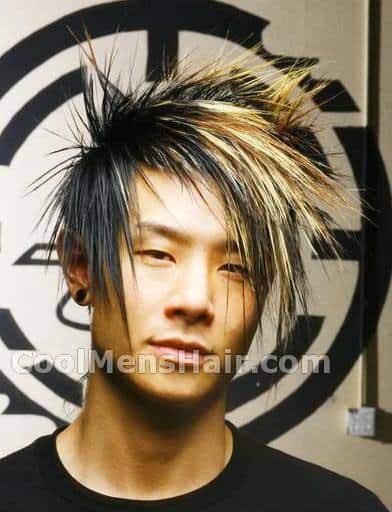 Image of Asian long emo hairstyle for boys