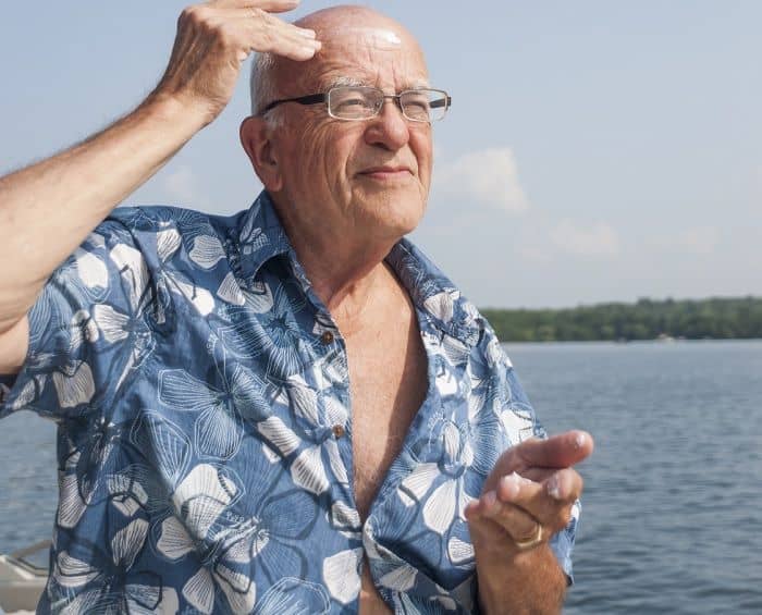 sunscreen to get a shiny bald head