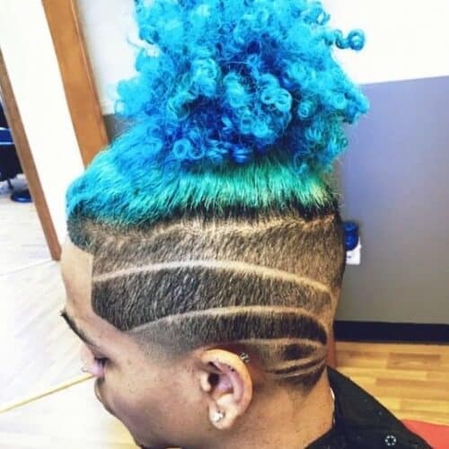 Colorful Dreadlock Ponytail with Strong and Artistic Undercut