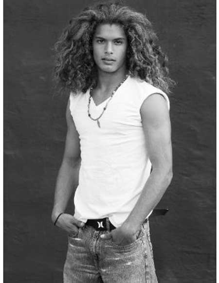 Long Dense Curls with dreads style for men