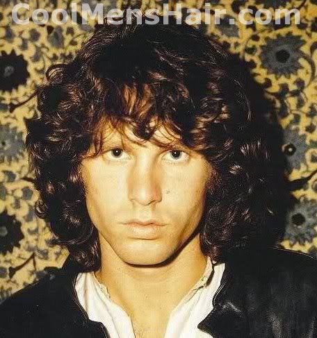 Jim Morrison wavy hairstyle photo. 