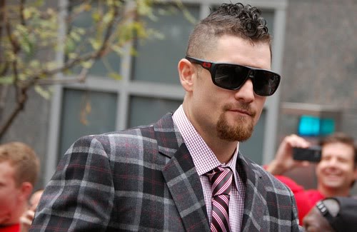 Picture of Jonny Gomes curly mohawk hairstyle.
