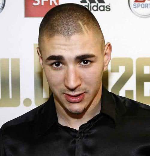 Karim Benzema hairstyle with line