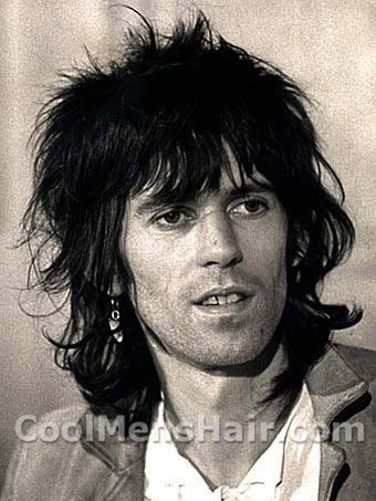 Keith Richards long hairstyle picture.