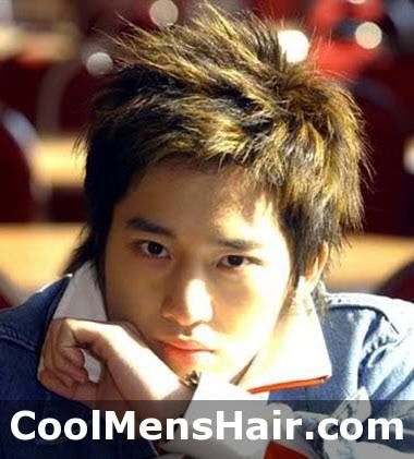Picture of Lee Wan medium length hairstyle. 