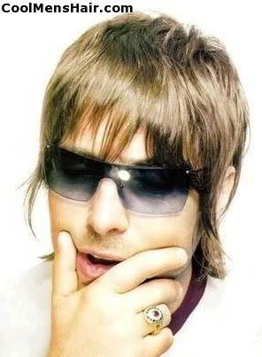 Image of Liam Gallagher hairstyle. 