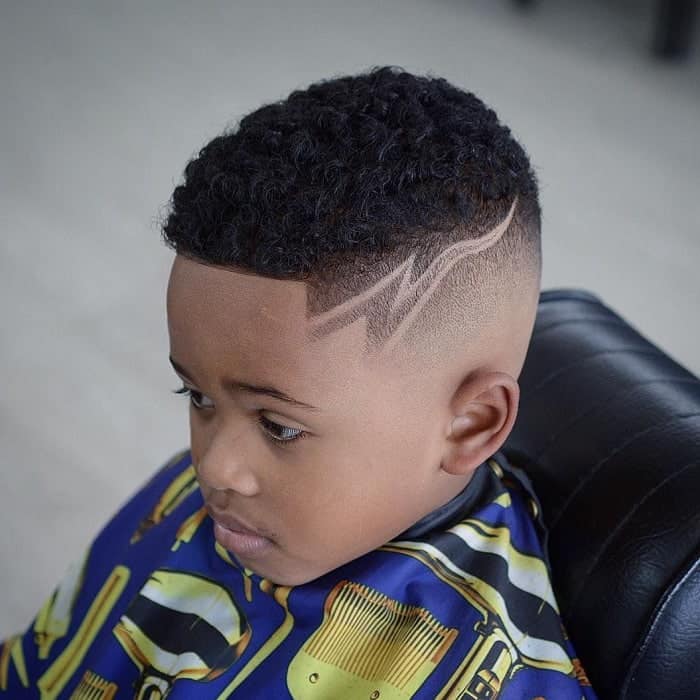 Boy's Lightning Bolt Shaved Hair Design