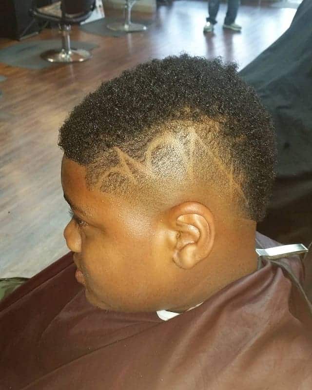 little black boy mohawk with design