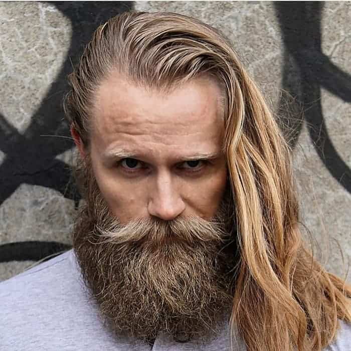 Side-Swept Long Blonde Hairstyles For Men