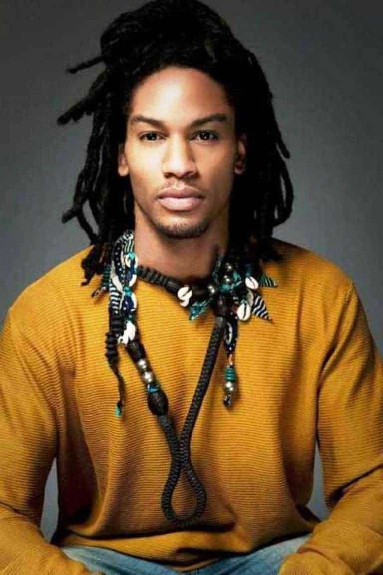 long braided hairstyle for black men