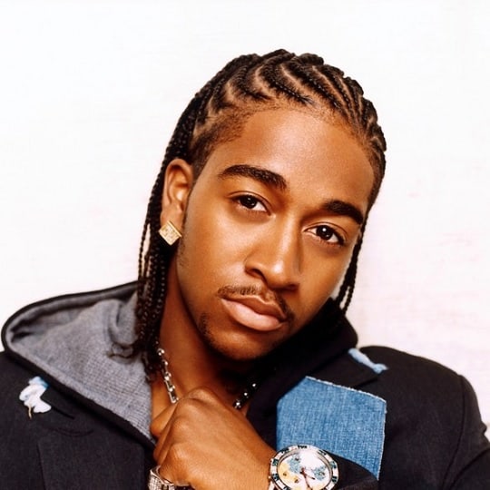Omarion long cornrows style