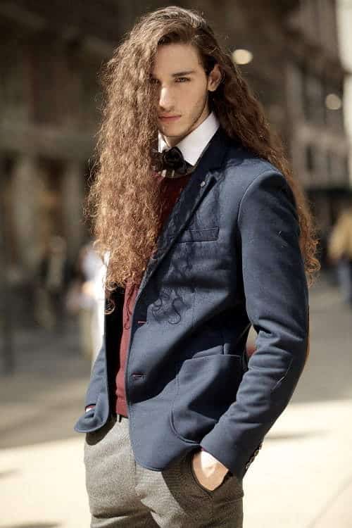 91 Cute Long curly hair male hairstyles for Rounded Face