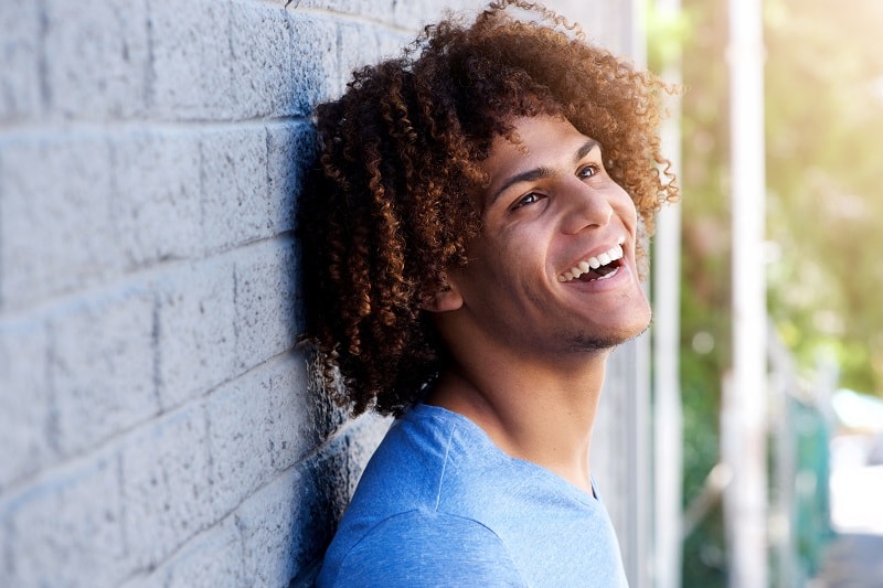 long curly hairstyle men