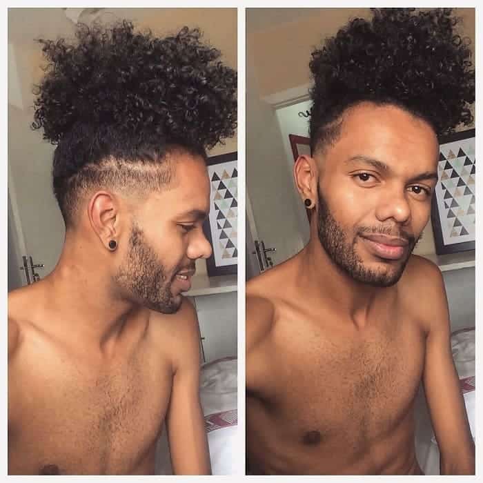 long curly undercut for men