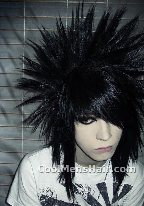 Photo of long emo spiky hairstyle. 