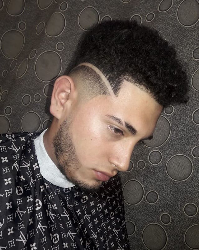 low fade curly hair