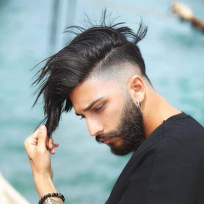 low taper fade long hair