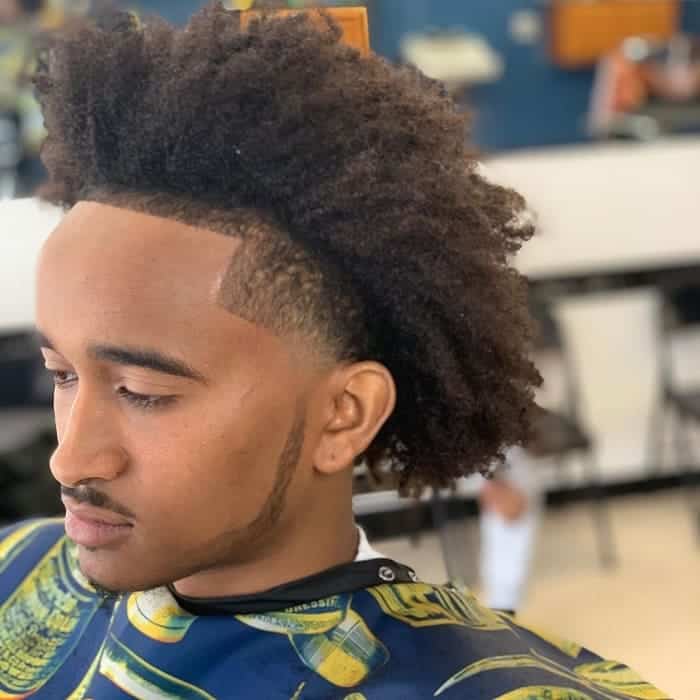 low fade with afro hair for black men