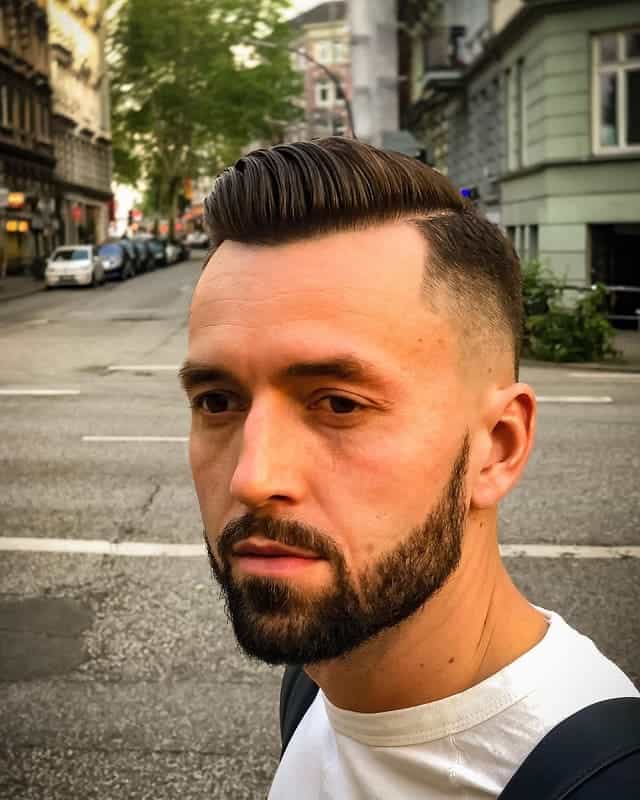 Quiff  with Low Fade and Beard