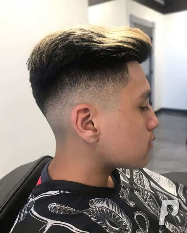 low fade with long hair on top