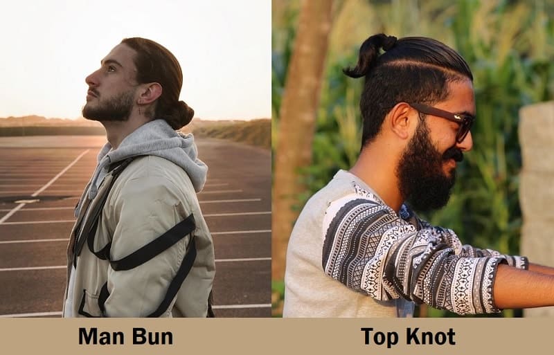 man bun vs top knot