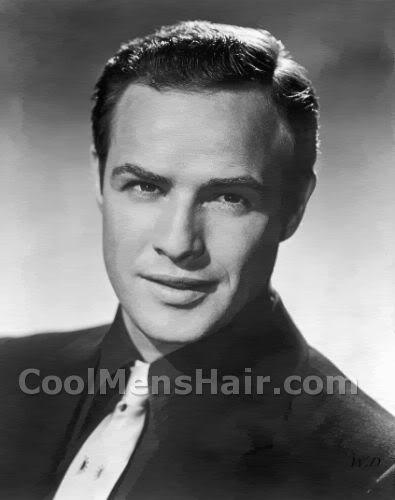 Photo of Marlon Brando short classic hairstyle for men. 