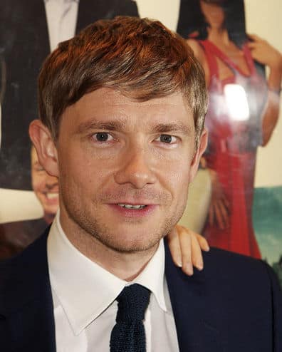 Photo of Martin Freeman side sweep fringe.