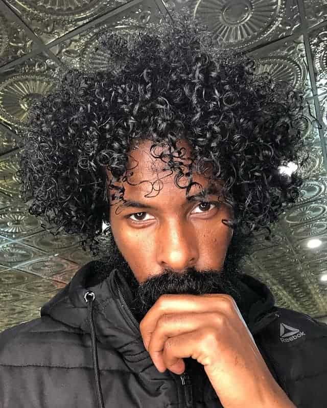 Medium Length Curly Hair For Black Men 