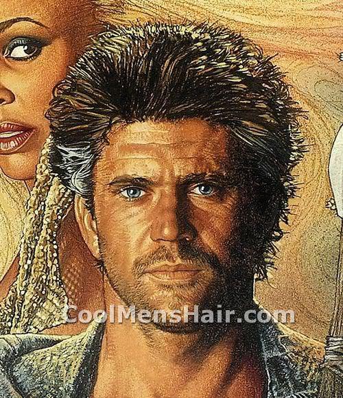 Picture of Mel Gibson Mad Max hairstyle for men.