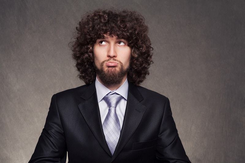 Man with Long curly hairstyle