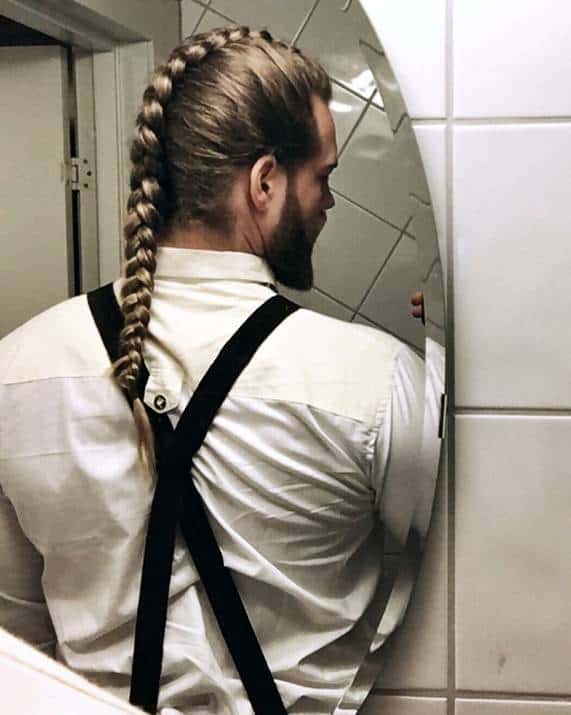 single braid for men with long hair