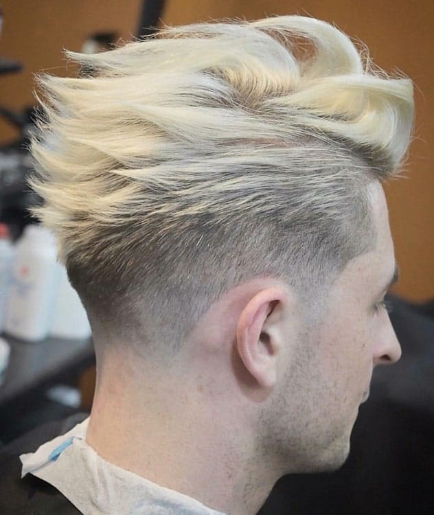 thick platinum blonde hairstyle for men