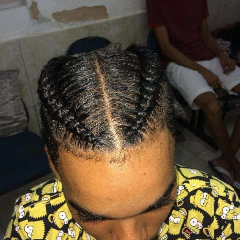 thick two braids for men