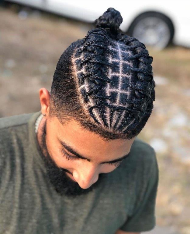 men two braids with design