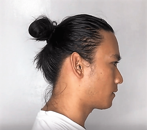 asain men man bun haircut