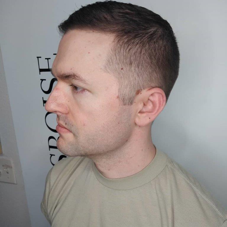 military buzz cut with fade