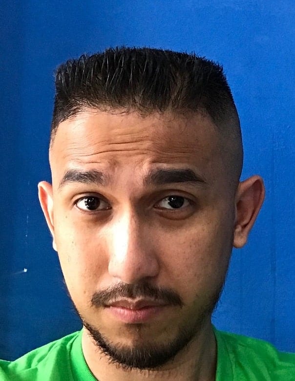 military haircut with flat top