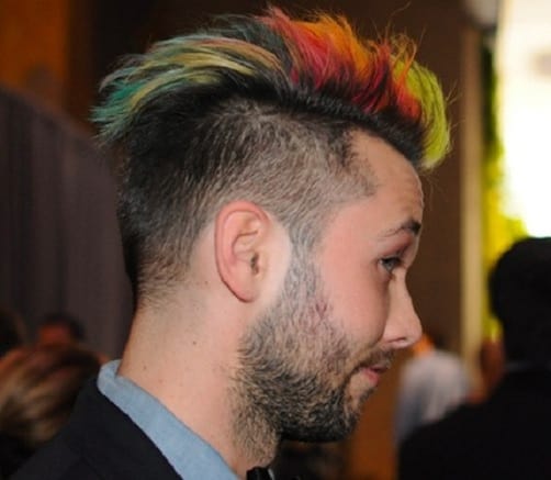 Colored Mohawk with a Buzz Cut 