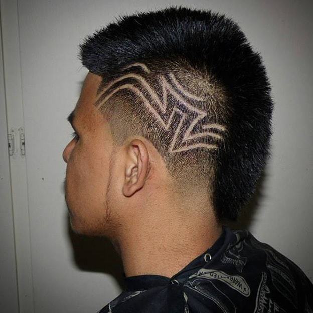 Short Mohawk with Geometric Pattern