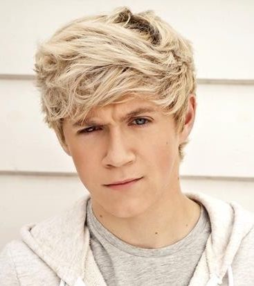 Photo of Niall Horan messy blond hairstyle.